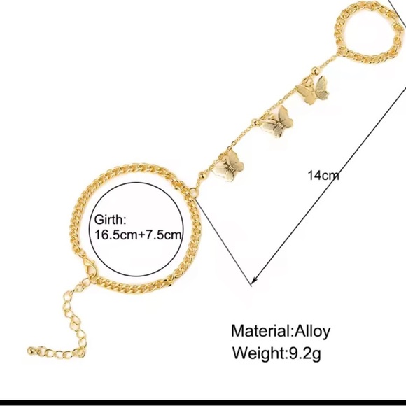 Shahmaran Gold Butterfly Charm Bracelet ring 
New trend - Picture 5 of 12